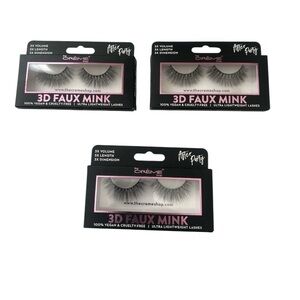 The Crème Shop 3D Faux Mink Lashes After Party Vegan Cruelty Free Set of 3 NEW